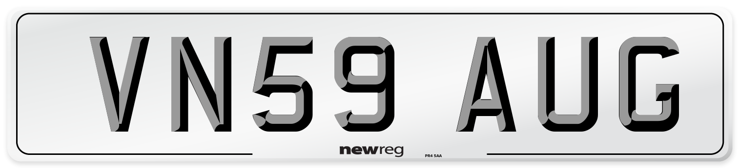 VN59 AUG Number Plate from New Reg